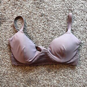 Crochet Mauve Tie Back Bikini Top